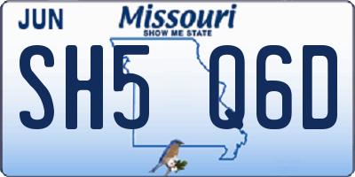 MO license plate SH5Q6D