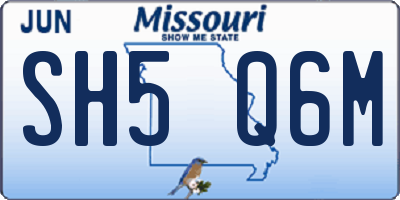 MO license plate SH5Q6M