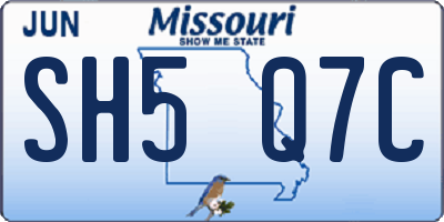 MO license plate SH5Q7C