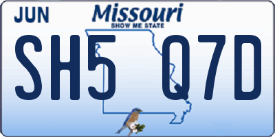 MO license plate SH5Q7D