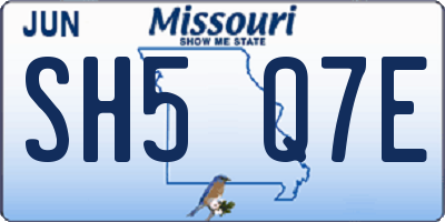 MO license plate SH5Q7E