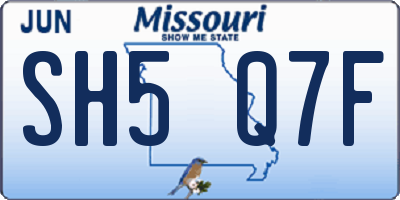 MO license plate SH5Q7F
