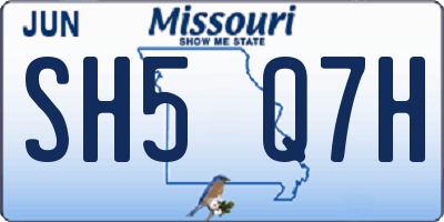 MO license plate SH5Q7H