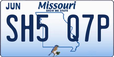 MO license plate SH5Q7P