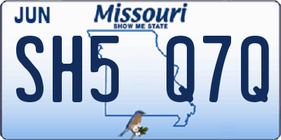 MO license plate SH5Q7Q