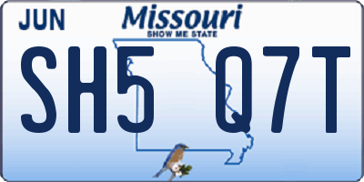 MO license plate SH5Q7T