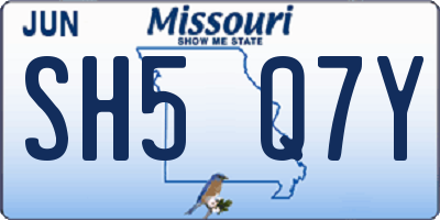 MO license plate SH5Q7Y