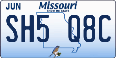 MO license plate SH5Q8C
