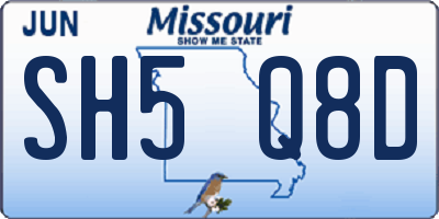 MO license plate SH5Q8D