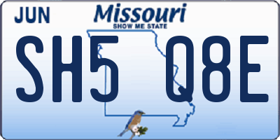 MO license plate SH5Q8E