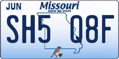 MO license plate SH5Q8F