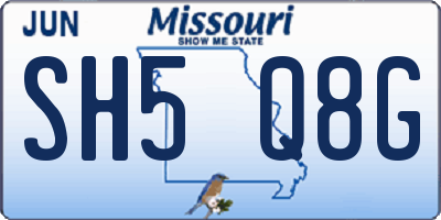 MO license plate SH5Q8G