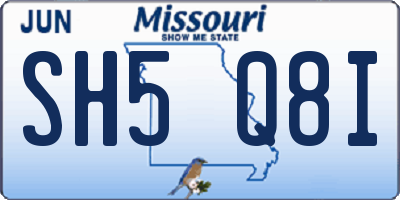 MO license plate SH5Q8I