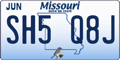 MO license plate SH5Q8J