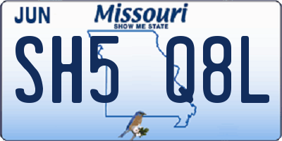MO license plate SH5Q8L