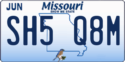 MO license plate SH5Q8M