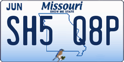 MO license plate SH5Q8P