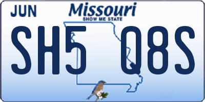 MO license plate SH5Q8S