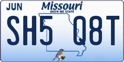 MO license plate SH5Q8T