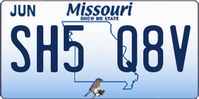 MO license plate SH5Q8V