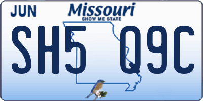 MO license plate SH5Q9C