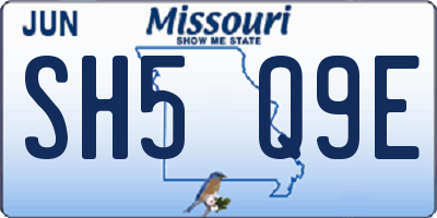 MO license plate SH5Q9E
