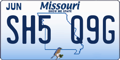 MO license plate SH5Q9G