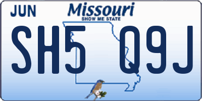 MO license plate SH5Q9J