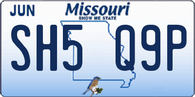 MO license plate SH5Q9P