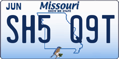 MO license plate SH5Q9T