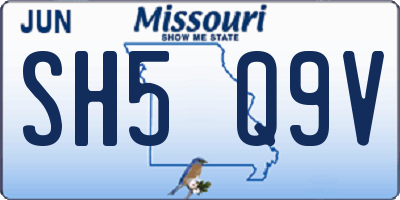MO license plate SH5Q9V