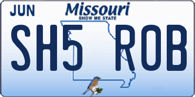 MO license plate SH5R0B