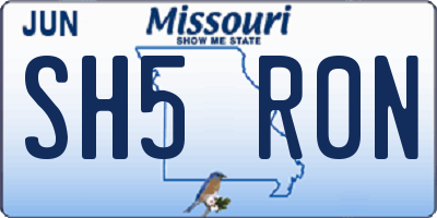 MO license plate SH5R0N