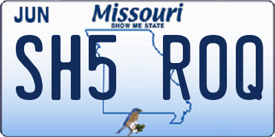 MO license plate SH5R0Q