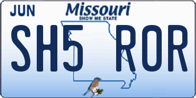MO license plate SH5R0R