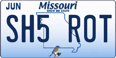 MO license plate SH5R0T