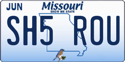 MO license plate SH5R0U
