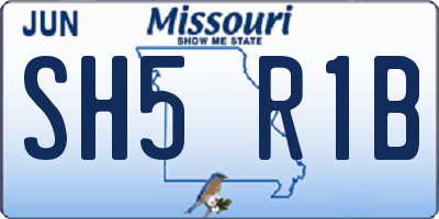 MO license plate SH5R1B