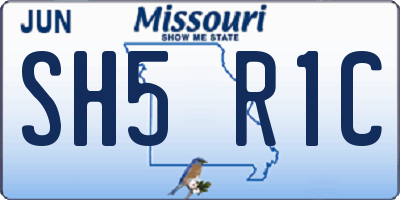 MO license plate SH5R1C