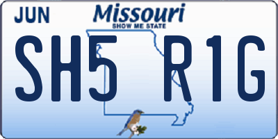 MO license plate SH5R1G
