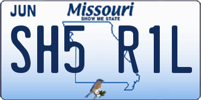MO license plate SH5R1L