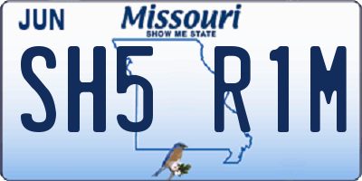 MO license plate SH5R1M