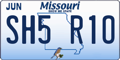 MO license plate SH5R1O