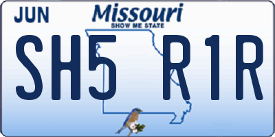 MO license plate SH5R1R