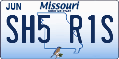 MO license plate SH5R1S
