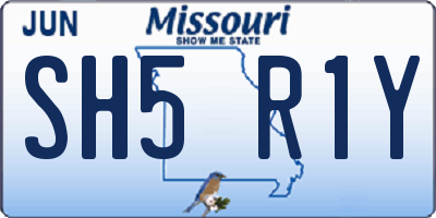 MO license plate SH5R1Y
