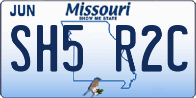 MO license plate SH5R2C