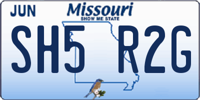 MO license plate SH5R2G