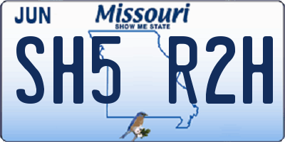 MO license plate SH5R2H