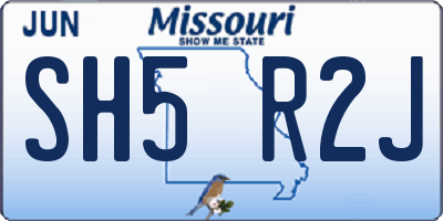 MO license plate SH5R2J